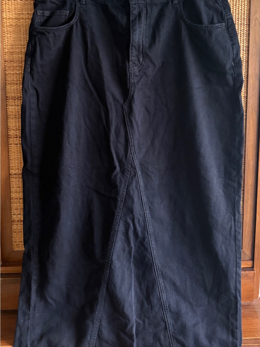 KOTN Black Denim Skirt